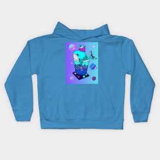 Galaxy Frappe Whale (purple/blue) Kids Hoodie